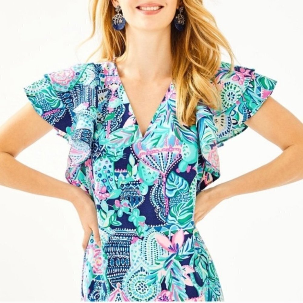 💕LILLY PULITZER Kathie Dress Lookin Sharp 00 NWT - Picture 7 of 16